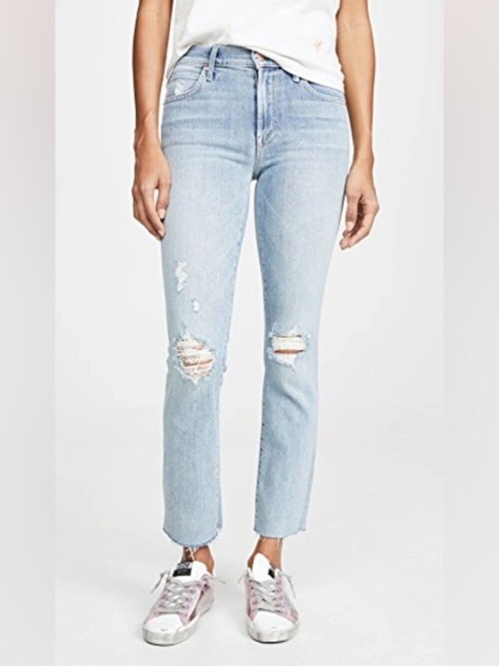 MOTHER The Rascal Ankle Snippet Mid Rise Straight Leg Jeans - 30"